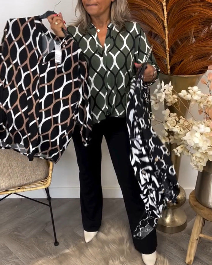 Clara™ | Graphic Print Blouse for Effortless Style