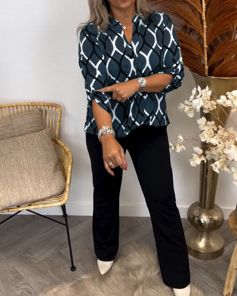 Clara™ | Graphic Print Blouse for Effortless Style