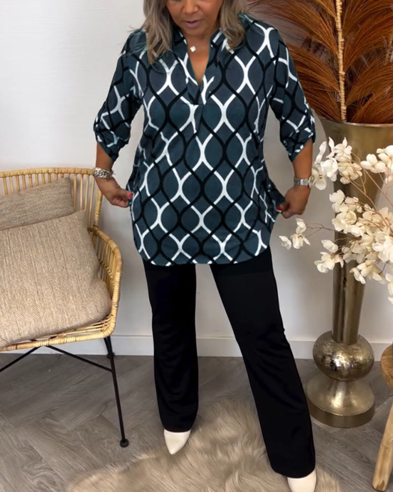 Clara™ | Graphic Print Blouse for Effortless Style