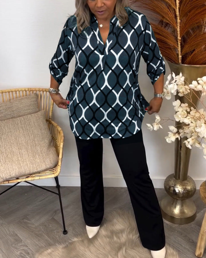 Clara™ | Graphic Print Blouse for Effortless Style