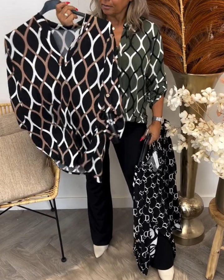 Clara™ | Graphic Print Blouse for Effortless Style
