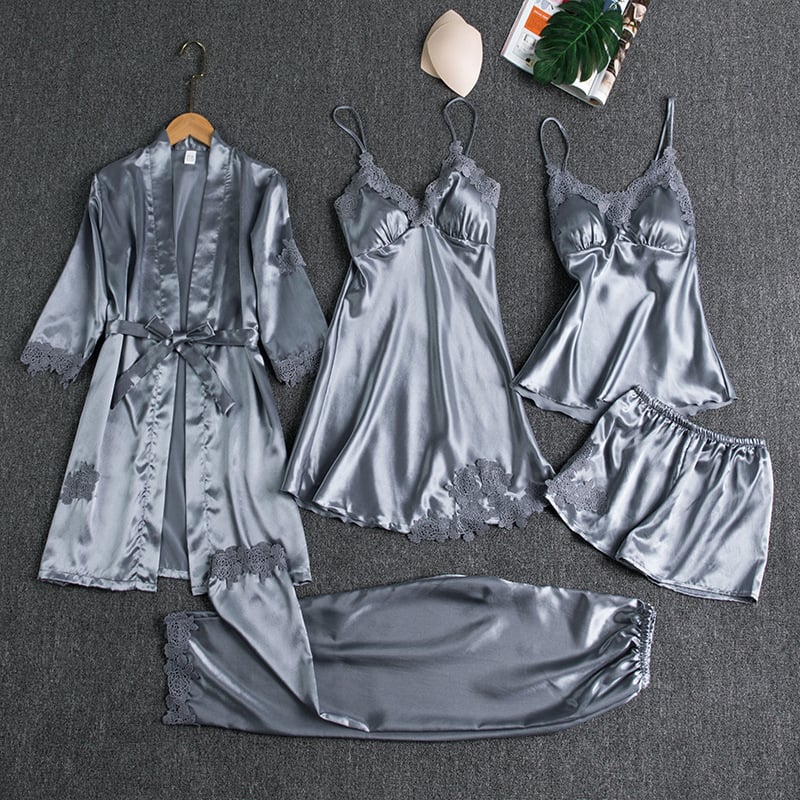 💖 The Amora 5-Piece Sleepwear Set | Romance and Comfort in One