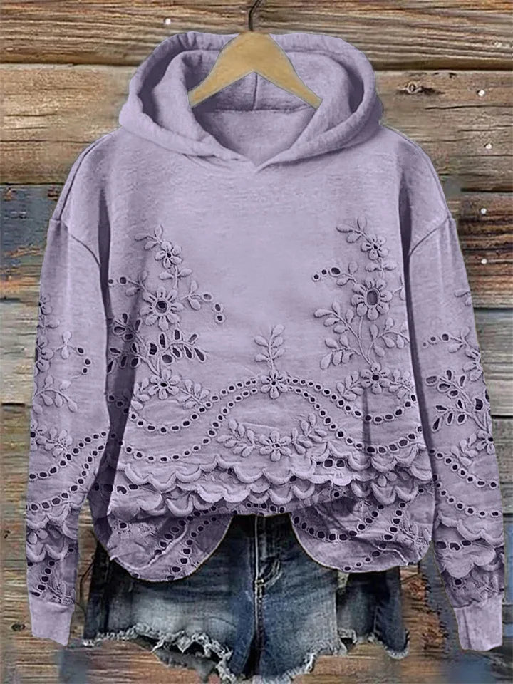 Solenne™ | Floral Embroidered Hoodie