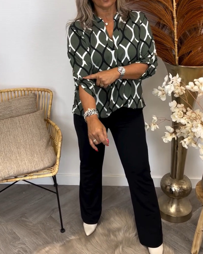 Clara™ | Graphic Print Blouse for Effortless Style