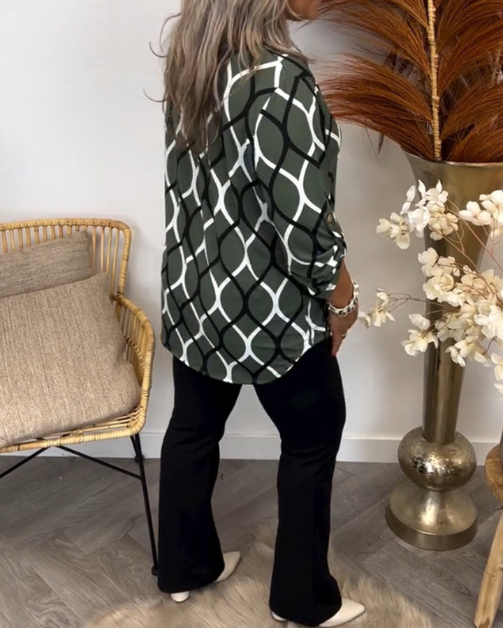 Clara™ | Graphic Print Blouse for Effortless Style