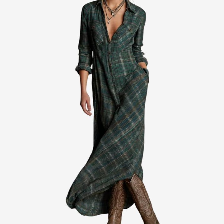 Alessia™ | Abito Lungo a Quadri Elegante
