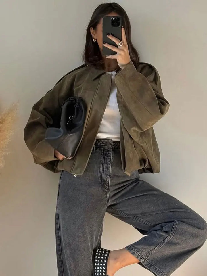 Aveline™ | Oversized Faux Suede Jacket