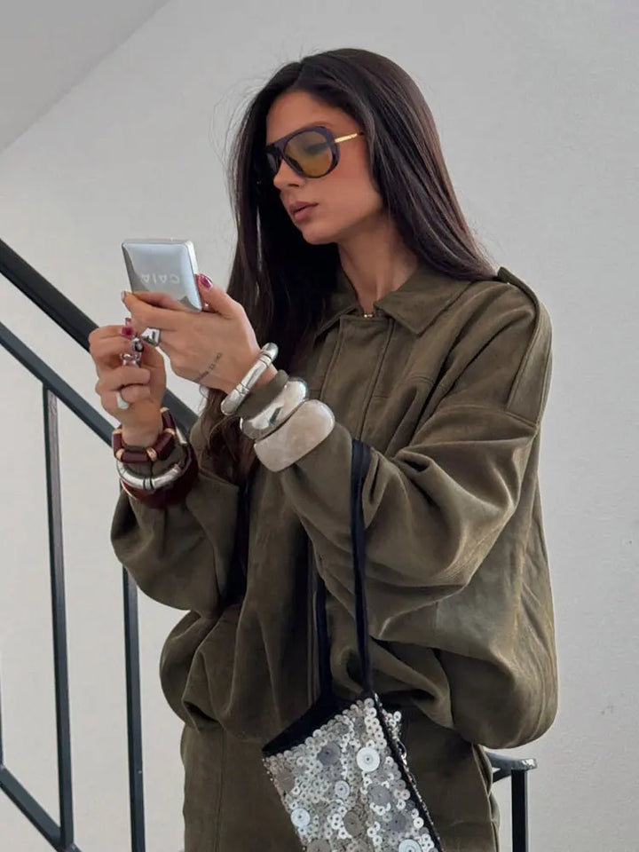 Aveline™ | Oversized Faux Suede Jacket