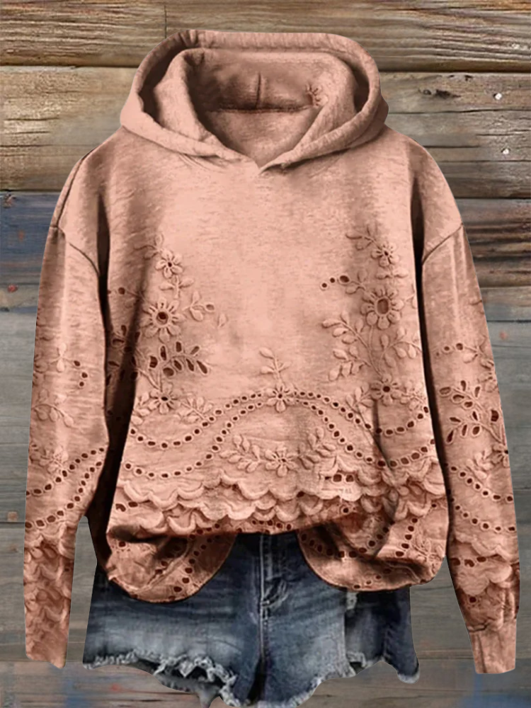 Solenne™ | Floral Embroidered Hoodie