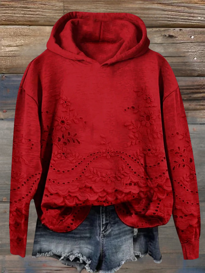 Solenne™ | Floral Embroidered Hoodie