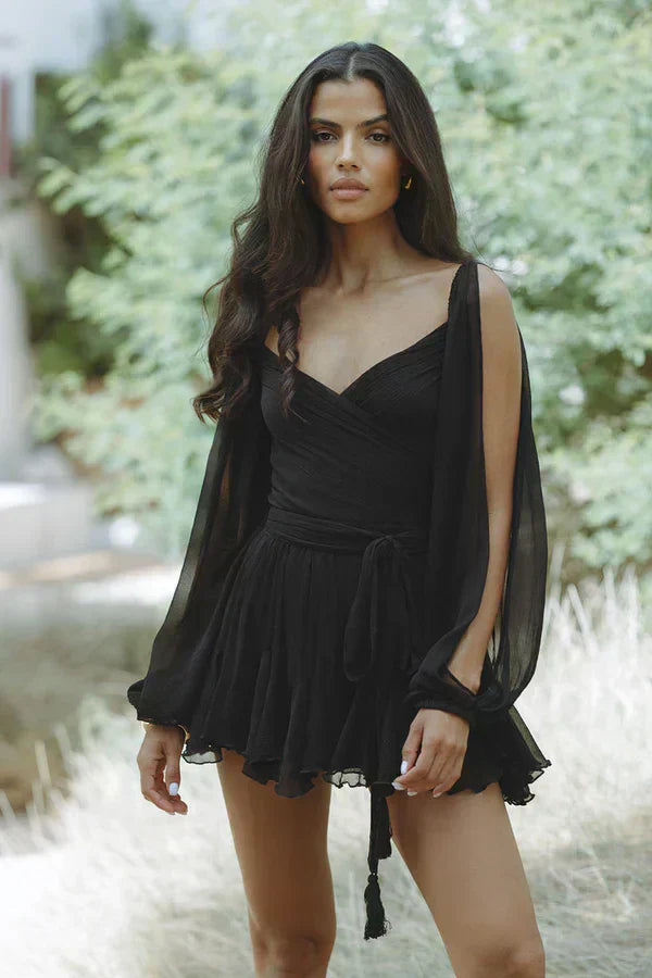 Celeste | Light & Flowing Sheer-Sleeve Dress