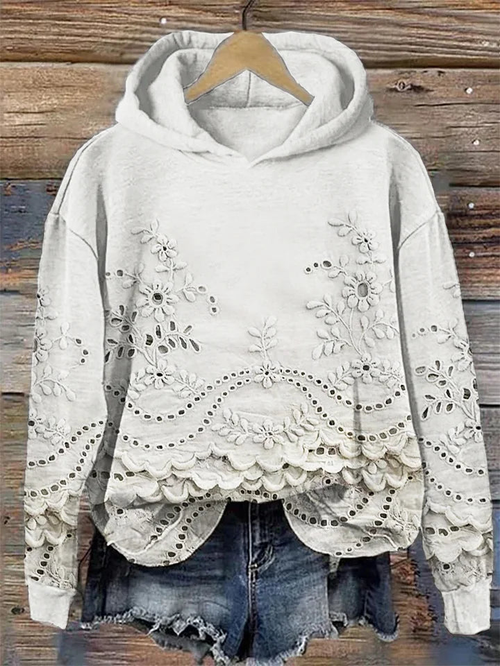 Solenne™ | Floral Embroidered Hoodie
