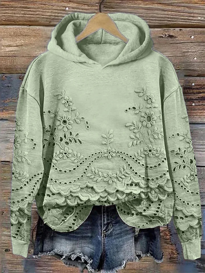 Solenne™ | Floral Embroidered Hoodie