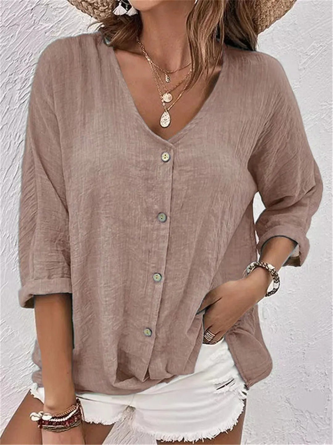 Chloe – Tailored Ease V-Neck Top