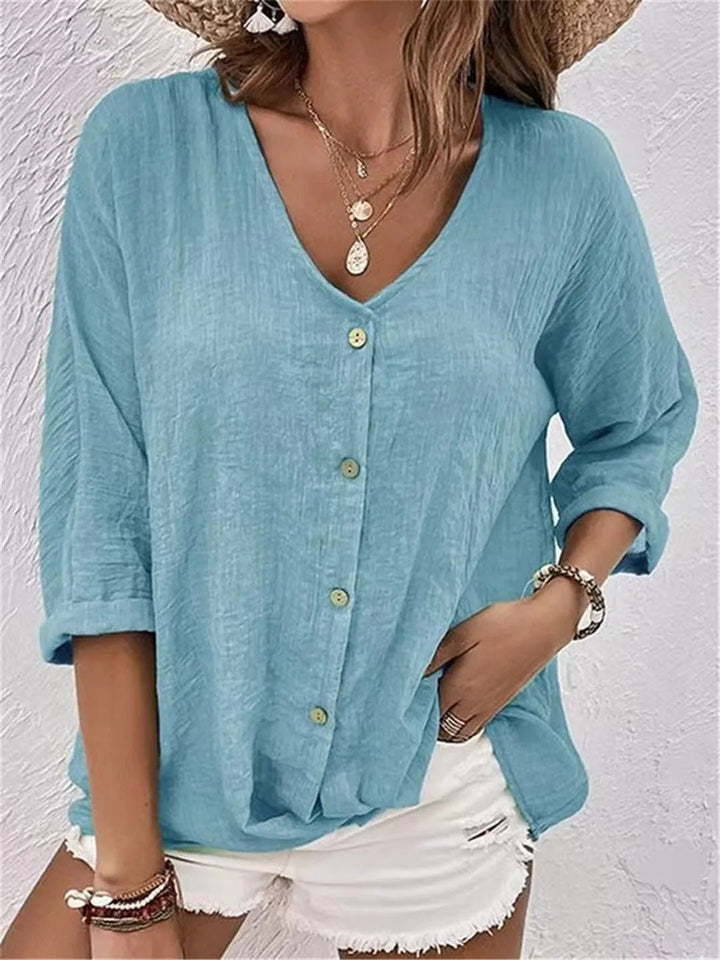 Chloe – Tailored Ease V-Neck Top