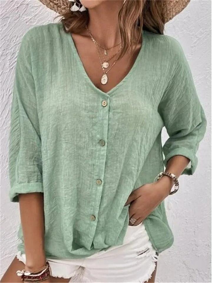 Chloe – Tailored Ease V-Neck Top
