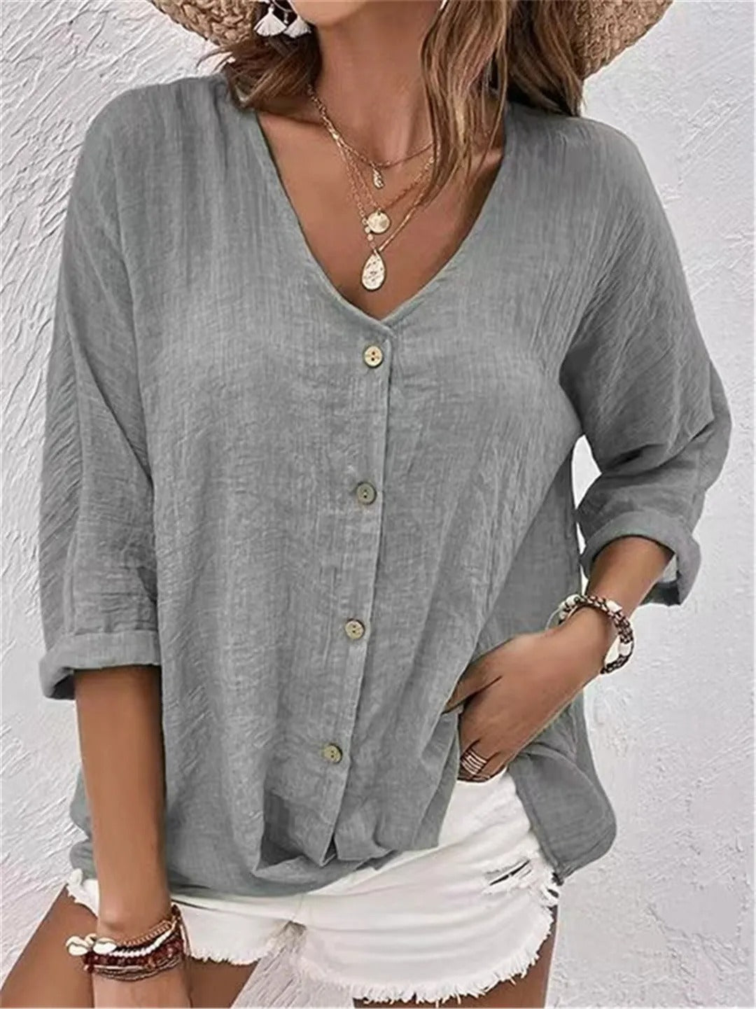Chloe – Tailored Ease V-Neck Top