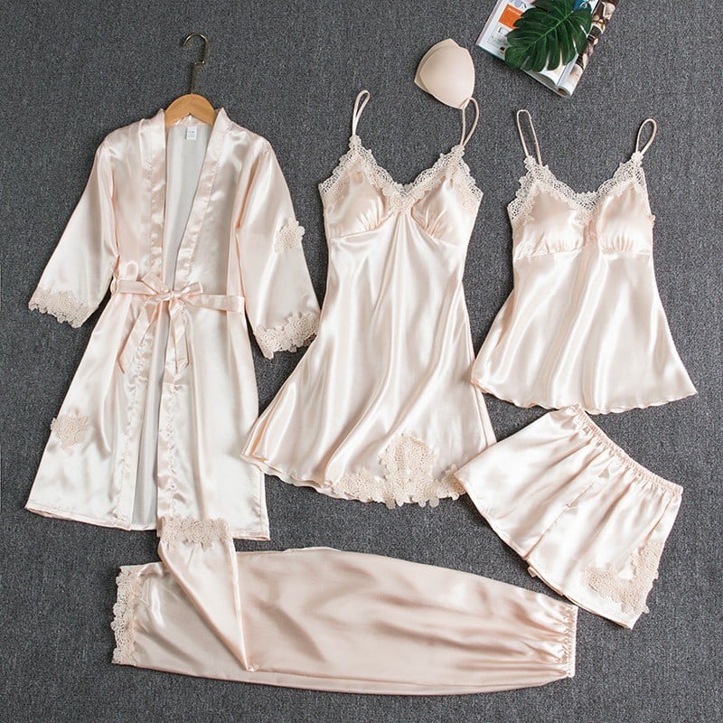 💖 The Amora 5-Piece Sleepwear Set | Romance and Comfort in One