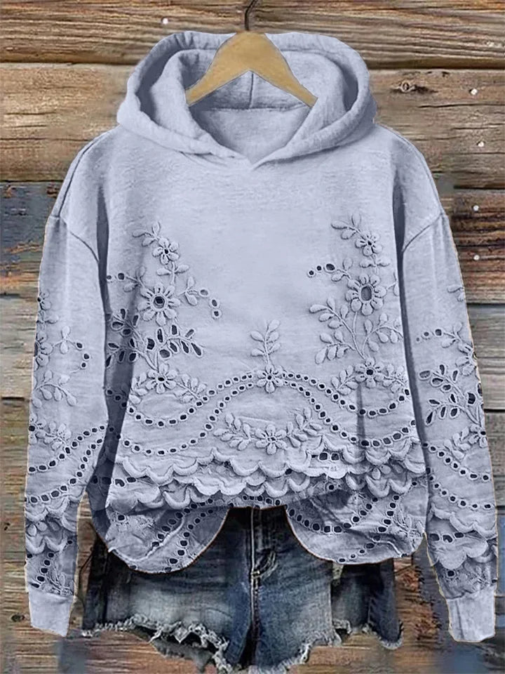 Solenne™ | Floral Embroidered Hoodie