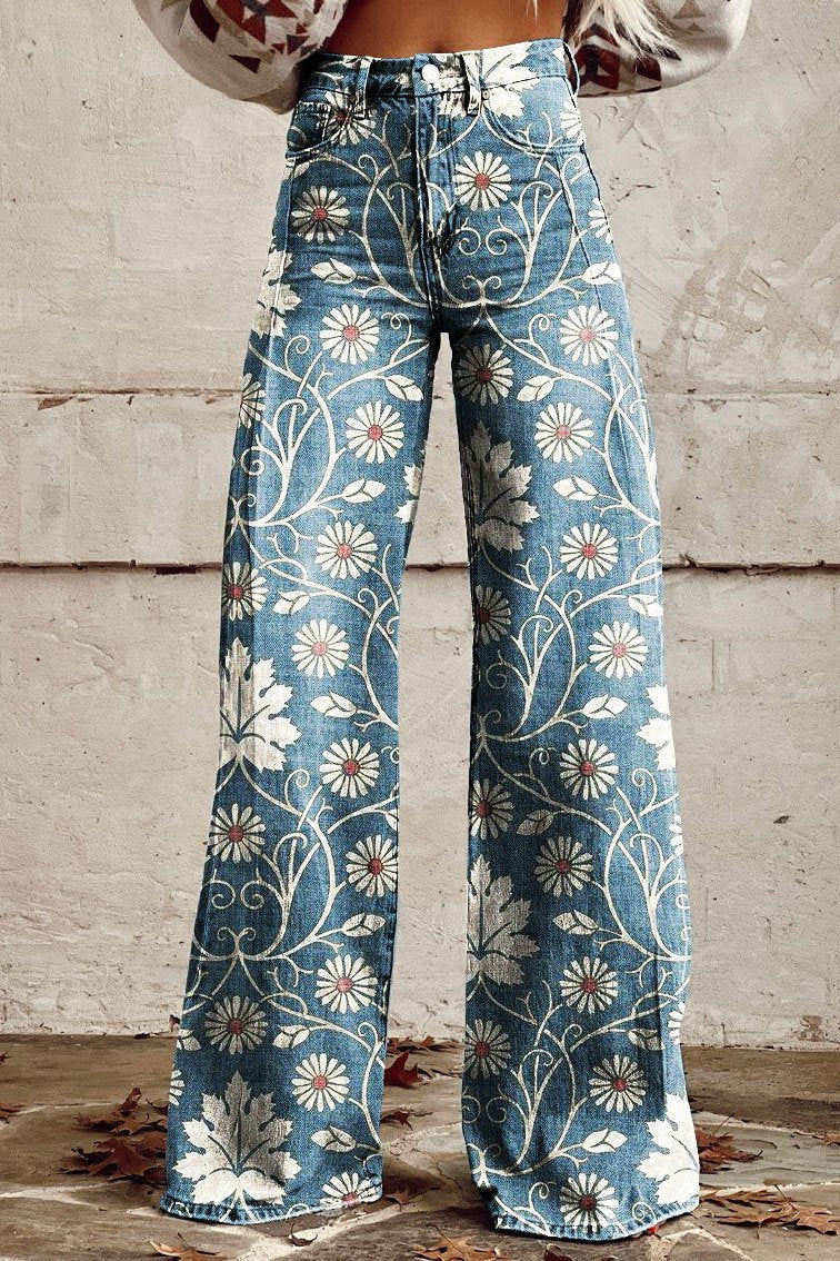 Léna™ | Wide-Leg Floral Pants