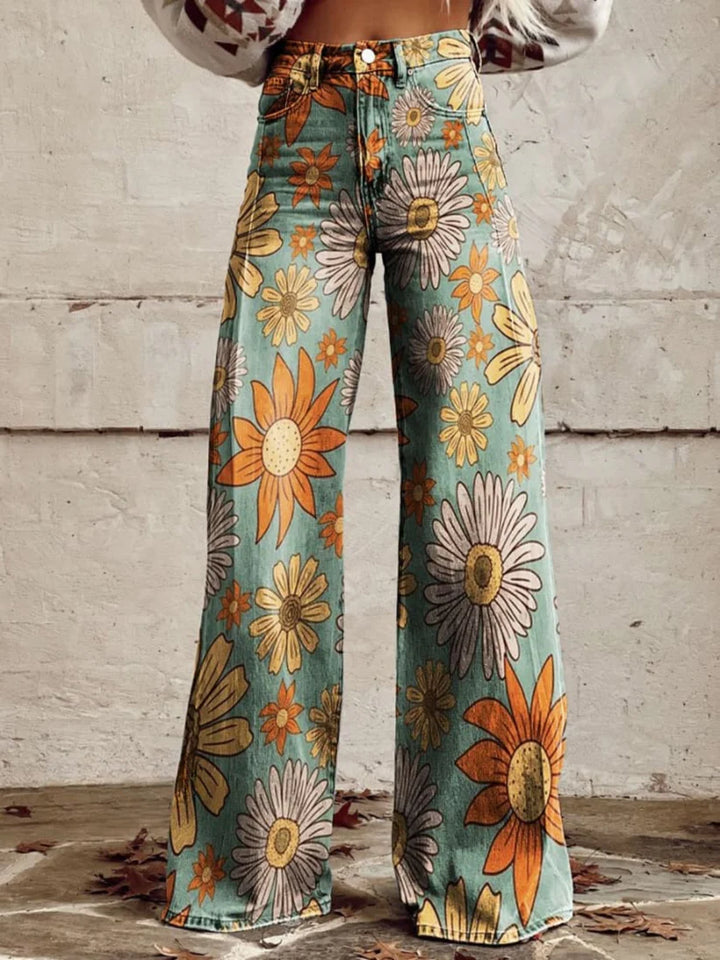 Léna™ | Wide-Leg Floral Pants