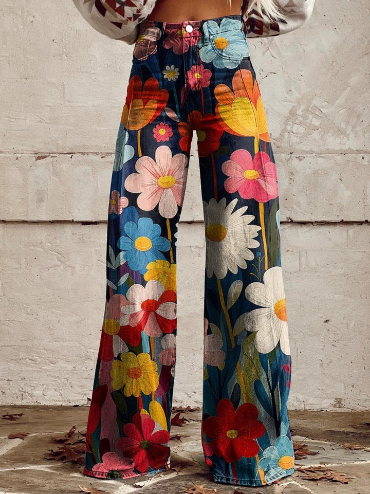 Léna™ | Wide-Leg Floral Pants