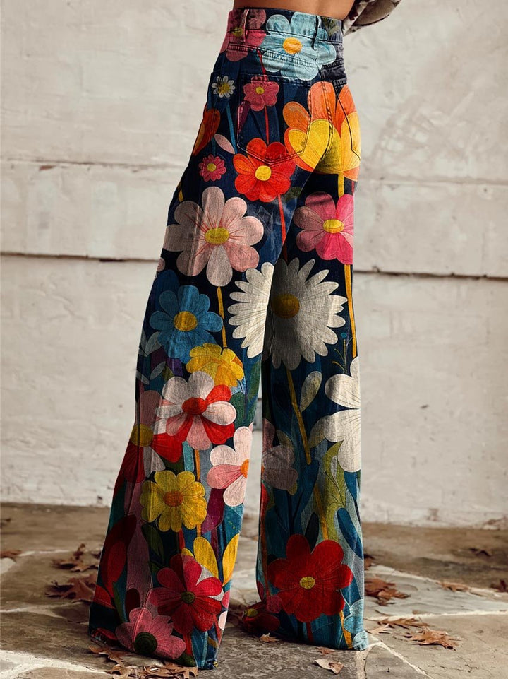 Léna™ | Wide-Leg Floral Pants