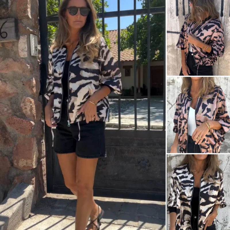 Zaria™ | Zebra Bomber Jacket